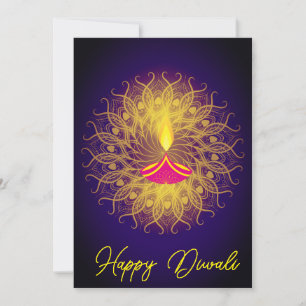 Diwali greeting holiday diya card
