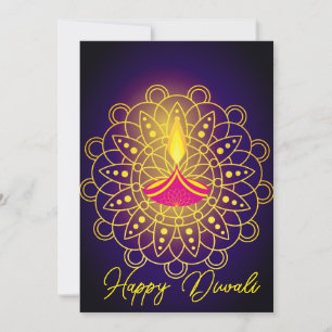 Diwali greeting holiday diya card