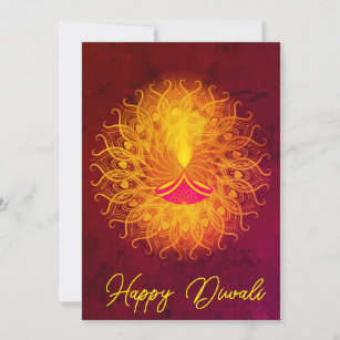 Diwali greeting holiday diya card