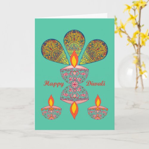 Diwali Greeting _ Lamps Card