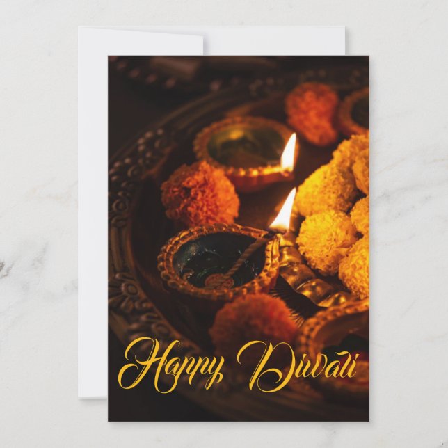 Diwali greeting traditional holiday card (Front)