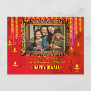 Diwali greeting traditional photo Card