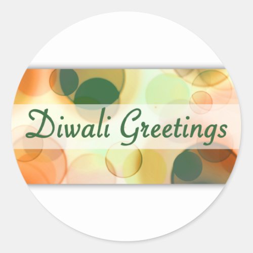 diwali greetings bokeh classic round sticker