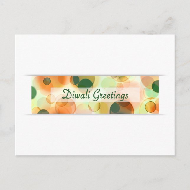 diwali greetings (bokeh) postcard (Front)