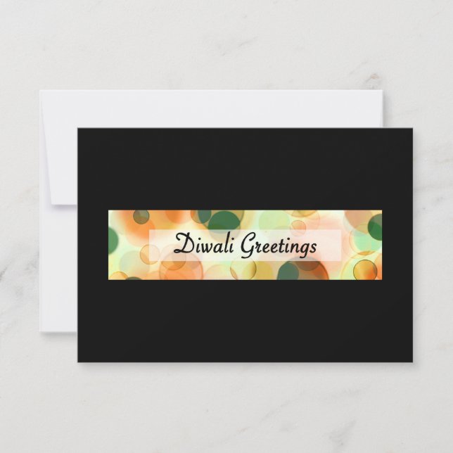 diwali greetings (dark bokeh) card (Front)