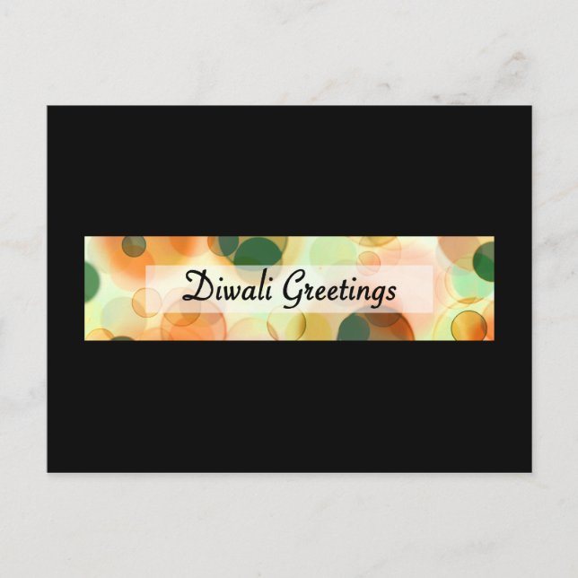 diwali greetings (dark bokeh) postcard (Front)