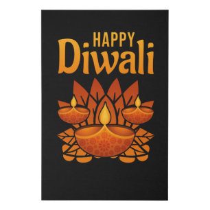 Diwali Happy Diwali Faux Canvas Print