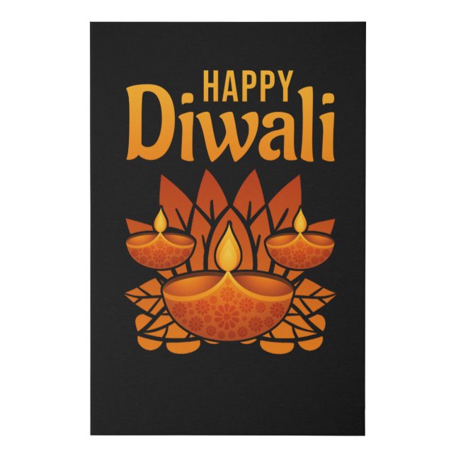Diwali Happy Diwali Faux Canvas Print (Front)