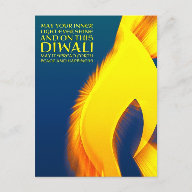 diwali inspirational inner light burst postcard (Front)