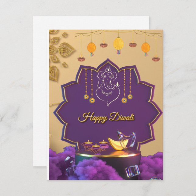 Diwali Invitation Card (Front/Back)