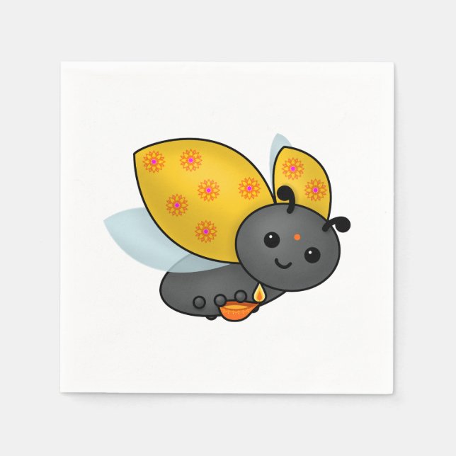 Diwali Ladybug with Deepa Napkins (Front)