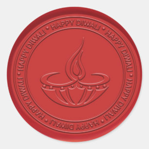 Diwali Lamp Sign Wax Seal