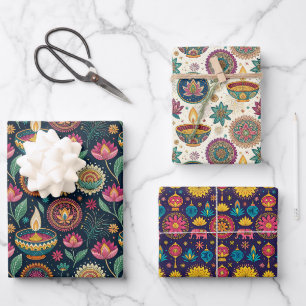 Diwali Lights and Lamps Wrapping Paper Sheets