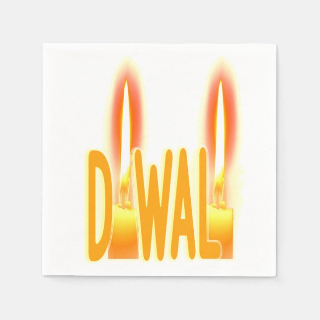 Diwali Lights Candles Candlelight Typography Cute Napkins (Front)