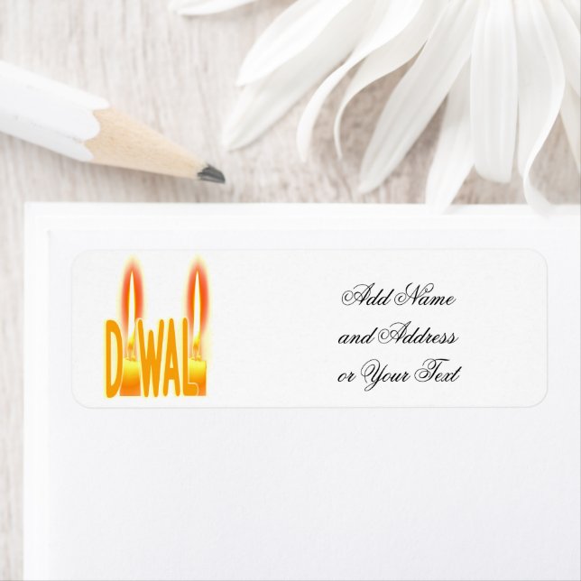 Diwali Lights Typography Candles Label (Insitu)