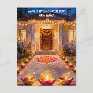 Diwali New Home Wishes Holiday Postcard