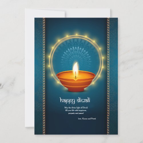 Diwali Oil Lamp Greeting Card