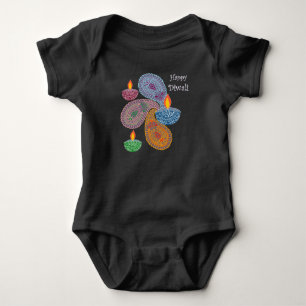 Diwali - Paisleys & Lamps Baby Bodysuit