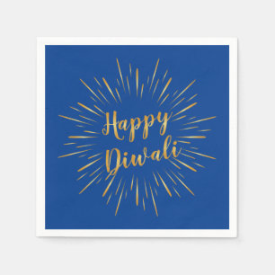 Diwali Paper Napkin Gold Calligraphy - Custom Colo