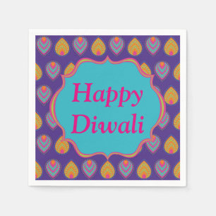Diwali Paper Napkin in Colorful Indian Pattern