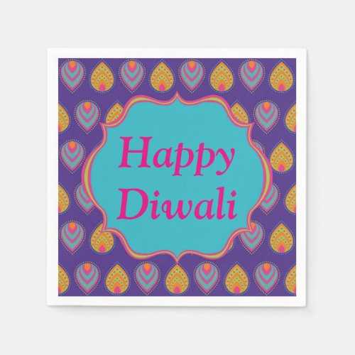 Diwali Paper Napkin in Colorful Indian Pattern