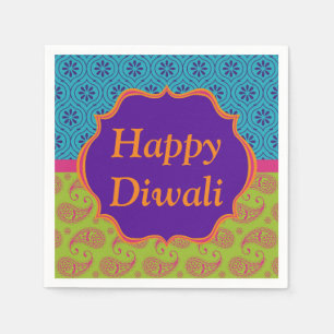 Diwali Paper Napkin in Colorful Indian pattern