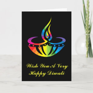 Diwali - Rainbow Lamp Card