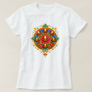 🎆❤️ Diwali Rangoli with Diya  T-Shirt