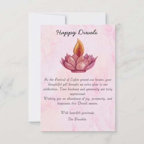 Diwali Thank you card