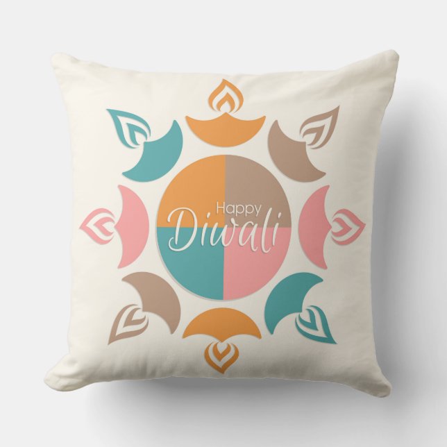 Diwali Throw Pillow (Front)