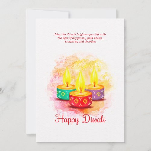 Diwali Watercolor Greeting Card