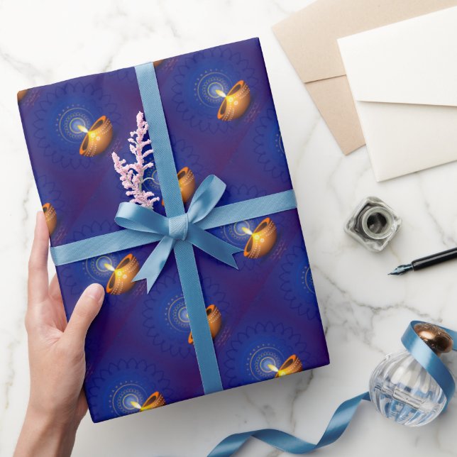 Diwali with Diya Wrapping Paper (Gifting)