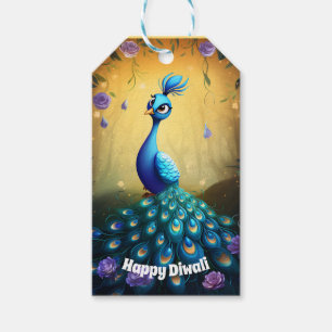 🦚 Diwali Wonder: Enchanted Peacock Postcard Gift Tags