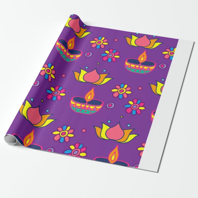 Diwali Wrapping Paper (Unrolled)