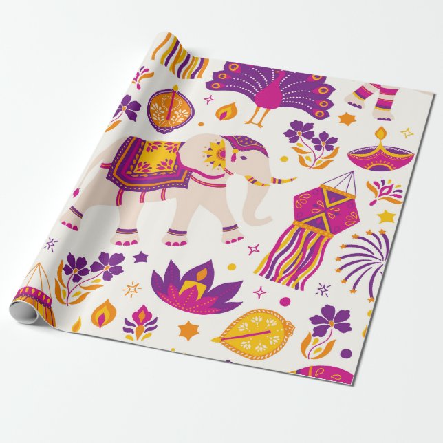 Diwali Wrapping paper (Unrolled)