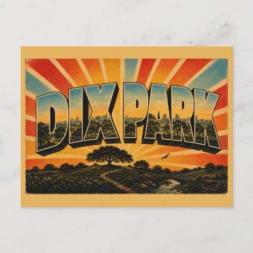 Dix Park North Carolina Hills Oak Grove Art Postcard