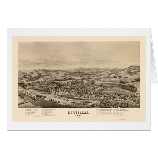 Dixfield, ME Panoramic Map - 1896 Cards (Front Horizontal)