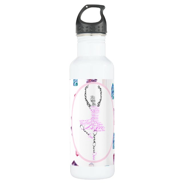 Dixie Ballerina Personalized Dancer Gift Stainless Steel Water Bottle (Front)
