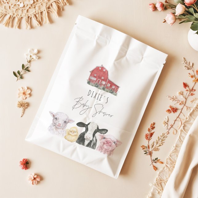 DIXIE Cute Country Red Barn Baby Animals Favor Bag (Creator Uploaded)