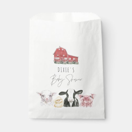 DIXIE Cute Country Red Barn Baby Animals Favor Bag