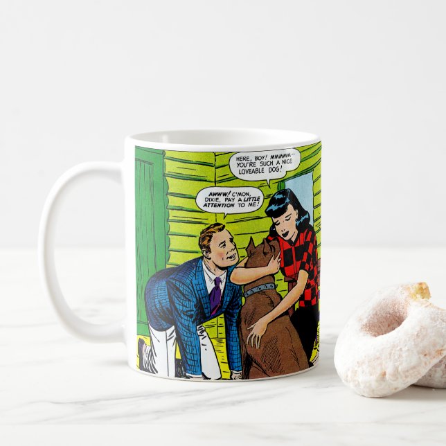 Dixie Dugan Lovable Dog Vintage Comics Coffee Mug (With Donut)
