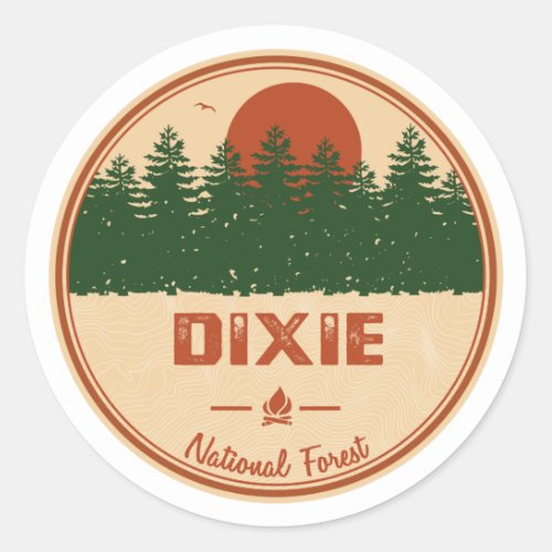 Dixie National Forest Classic Round Sticker