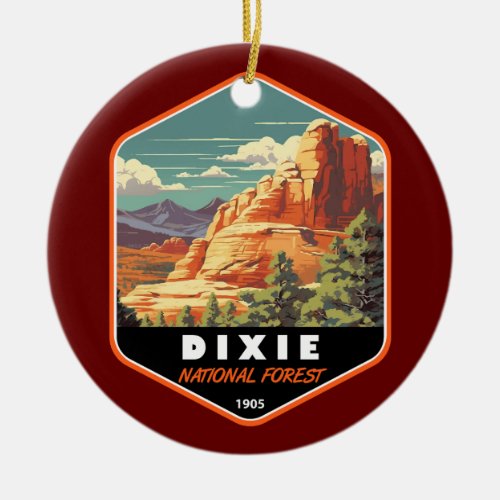 Dixie National Forest Utah Travel Art Vintage Ceramic Ornament