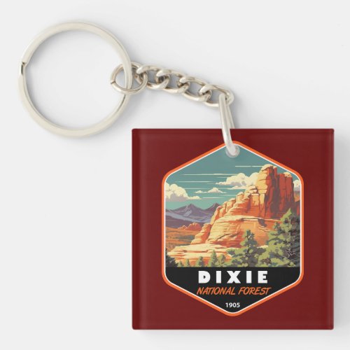 Dixie National Forest Utah Travel Art Vintage Keychain