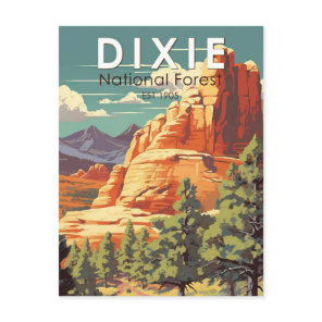 Dixie National Forest Utah Travel Art Vintage Postcard