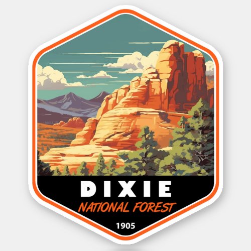 Dixie National Forest Utah Travel Art Vintage Sticker
