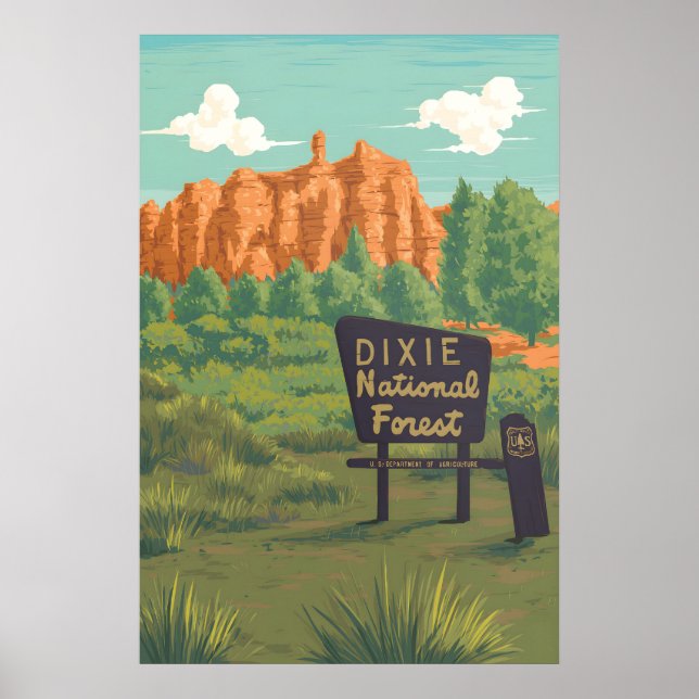 Dixie National Forest Utah Travel Poster (Front)