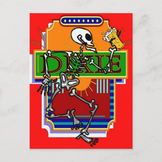 Dixie Skeleton Beer 2 Postcard