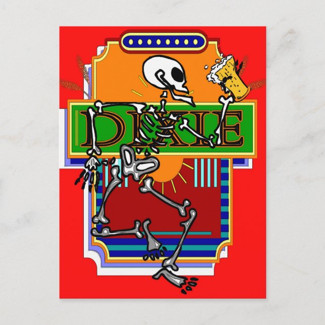Dixie Skeleton Beer 2 Postcard (Front)
