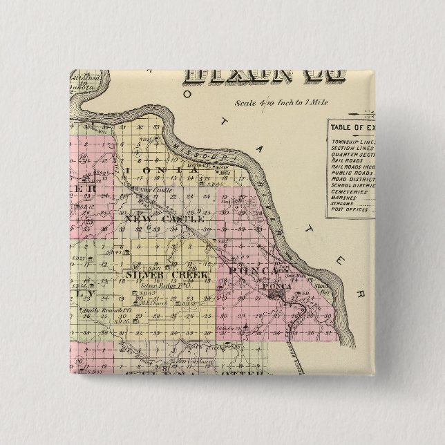 Dixon County, Nebraska Pinback Button (Front)